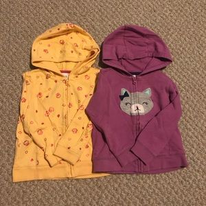 Set of Two Toddler Hoodies Kitty & Cupcake 24m